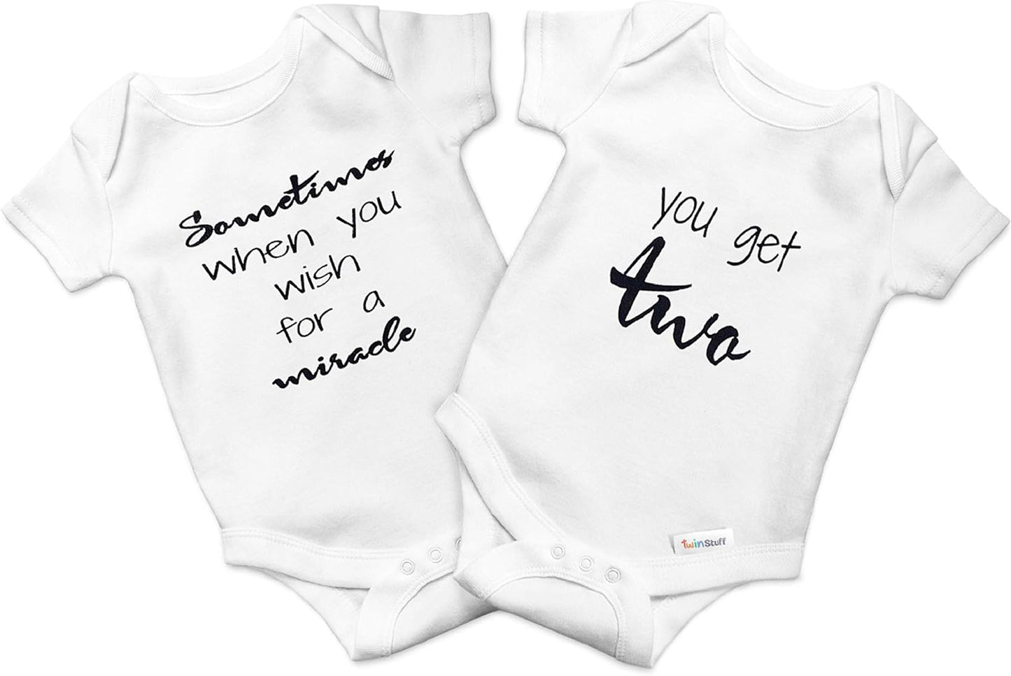 Twin Baby Onesies - Twin Boy Girl Baby Outfits Matching. Set of Onesies